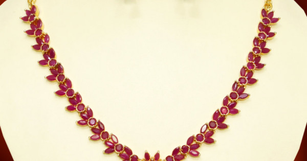 Latest ruby clearance gold necklace designs